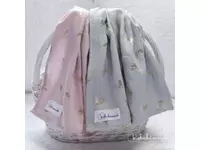 Aranypillangós rózsaszín-szürke Prémium textil pelenka (2 db)